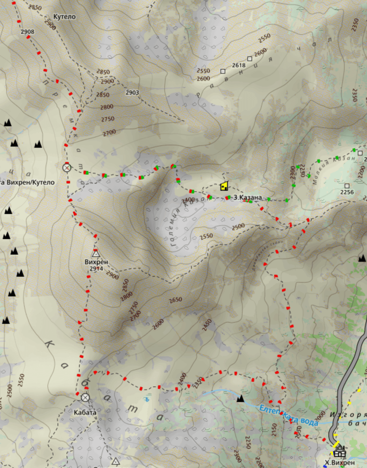 BGMountains топографска карта около Вихрен